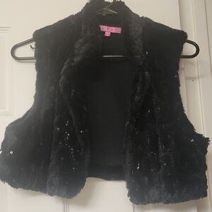 GLO Black Faux Fur Vest